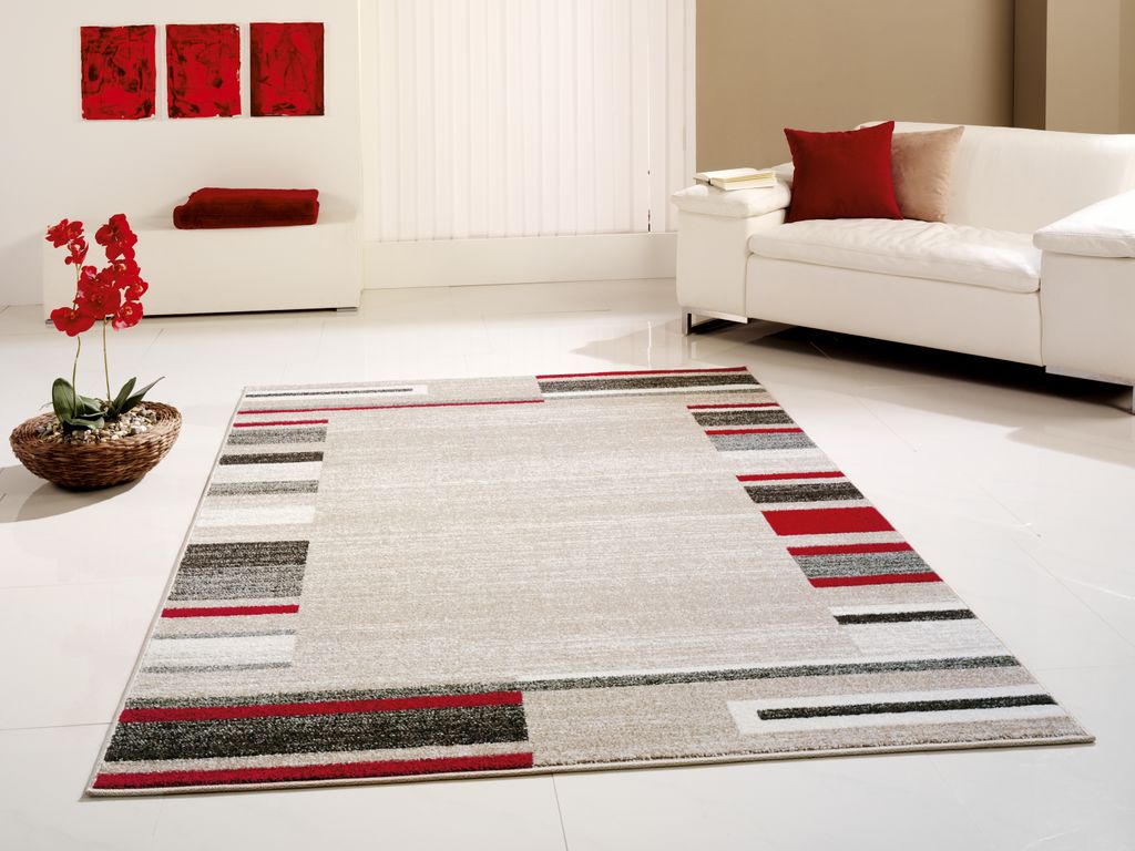 Mozart 149 beige/rot, Beige-Rot 120 x 170