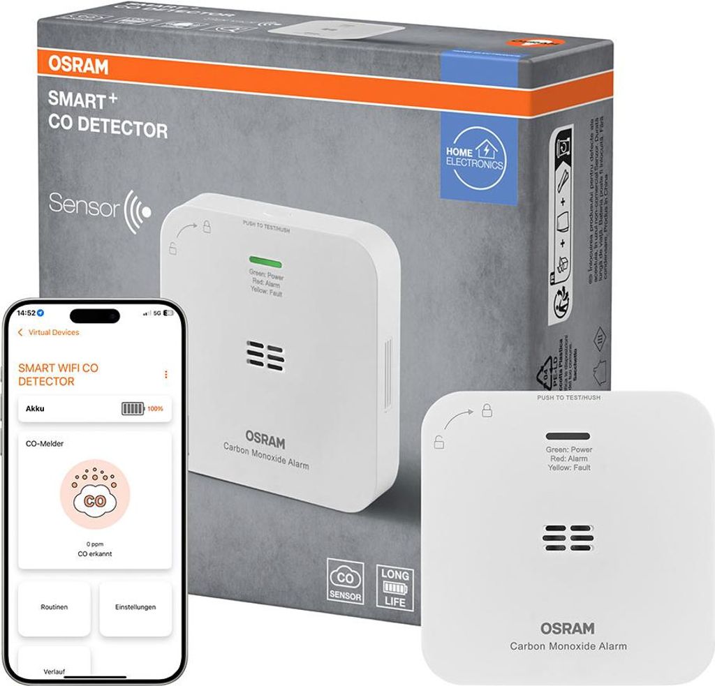 OSRAM SMART+ WIFI rilevatore di monossido di carbonio in Immagine del prodotto 