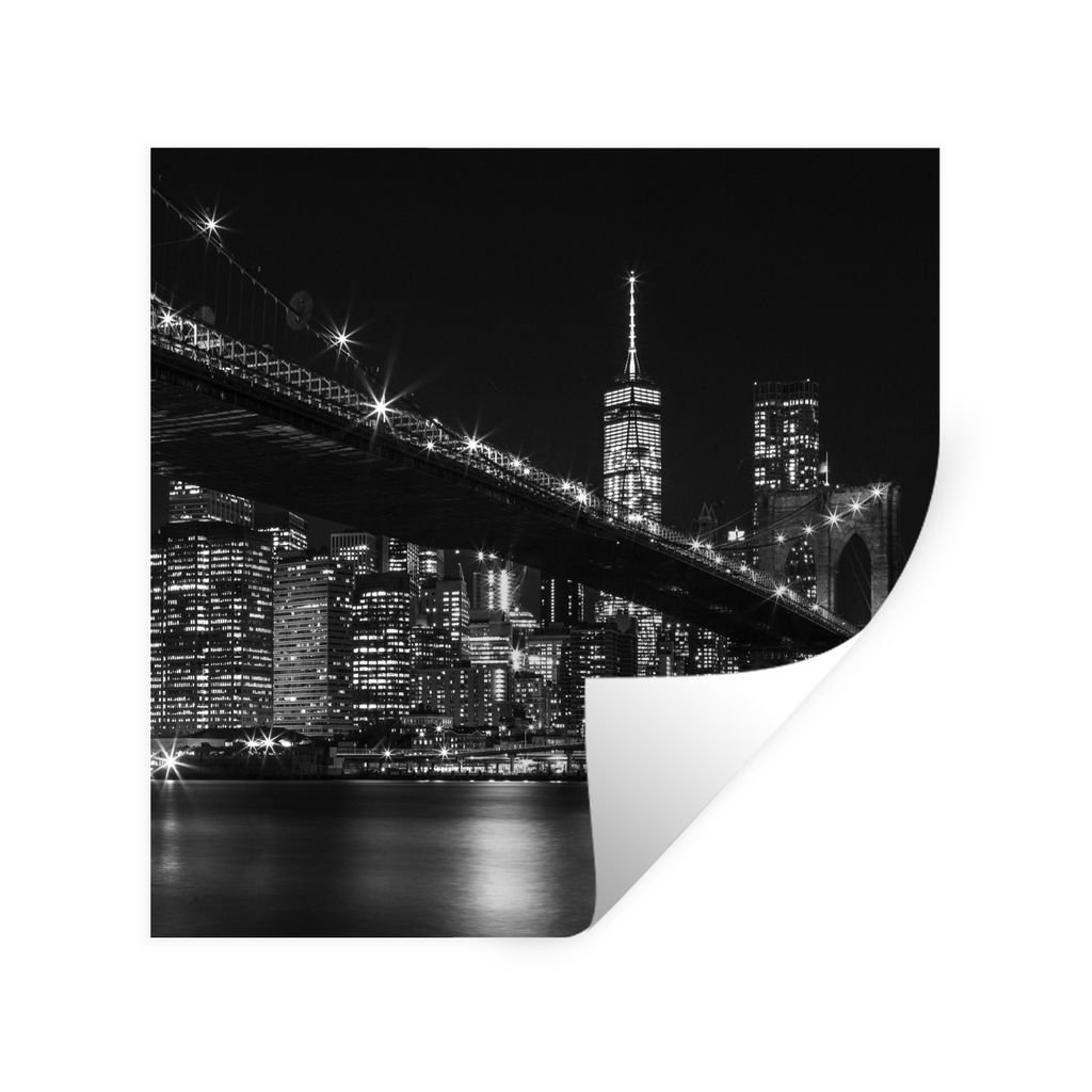 MuchoWow Wandtattoo Wandsticker Wandaufkleber New York - Brooklyn - Brücke 80x80 cm Selbstklebend und Repositionierbar - Wierderverwendbar - Sel...