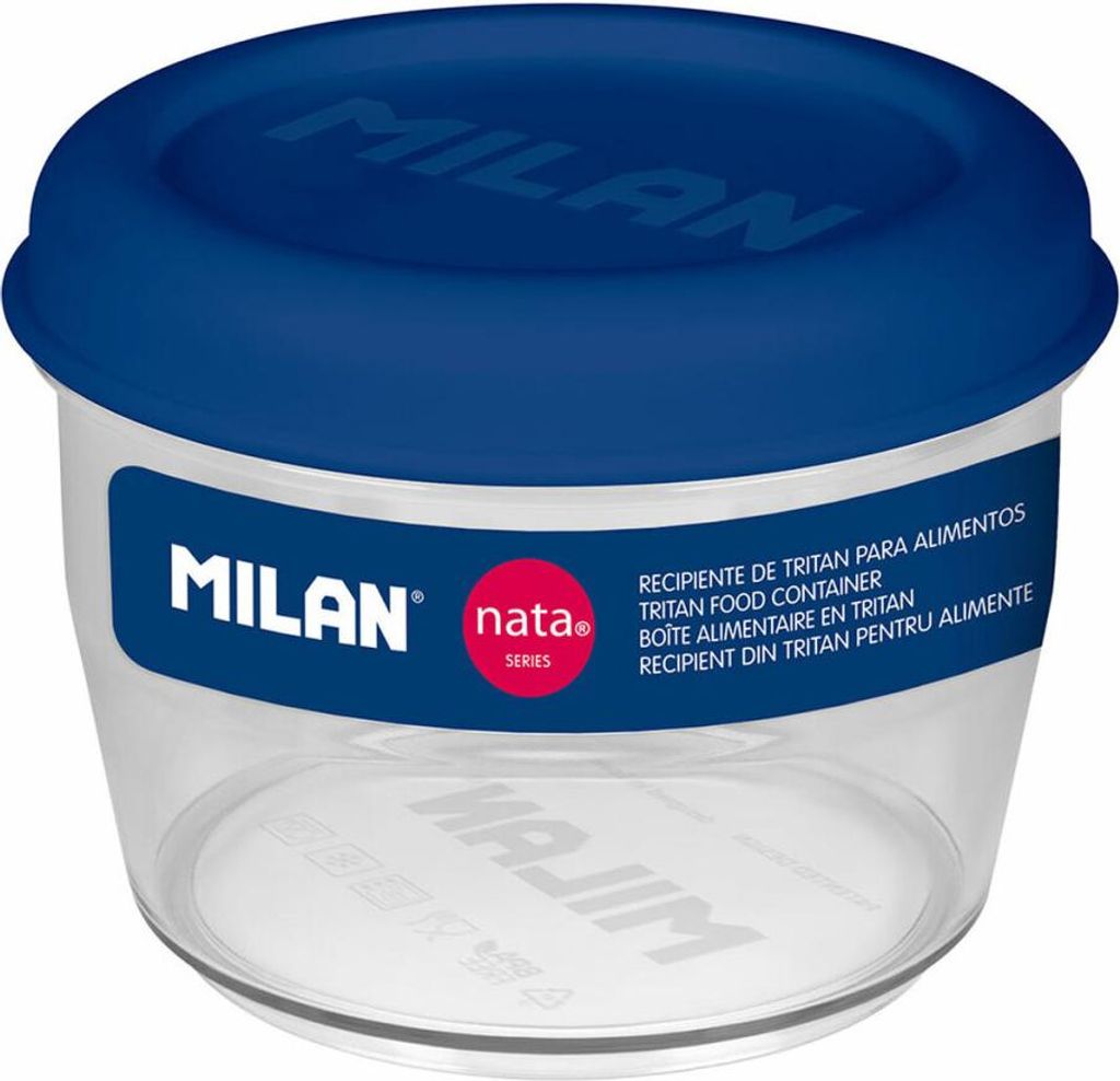 Runde, luftdichte Lunchbox aus Tritan Nata 624 Blau 0,5 l