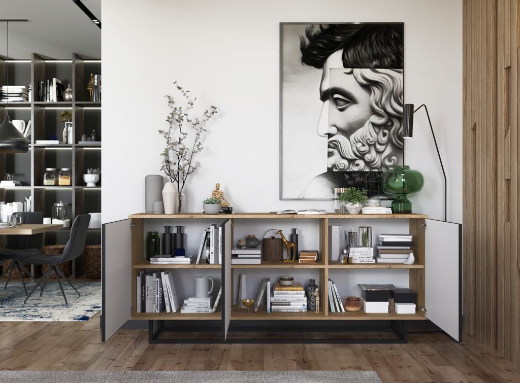 Komoda RTV ve stylu loft Dub Wotan Apollo 3D - Moderní - Obrázek produktu 3