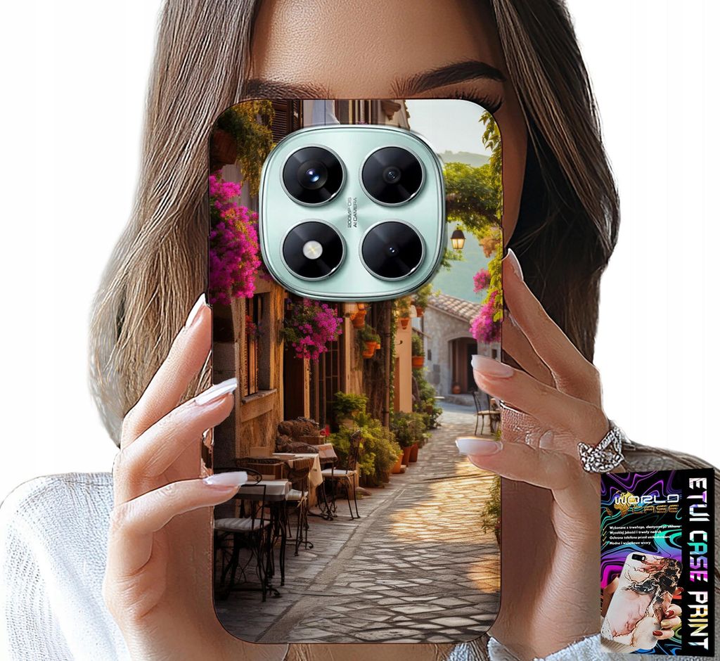 Gehäuse Für Xiaomi Note 14 Pro 5G - Malerische Strasse Mit Cafe + Glas