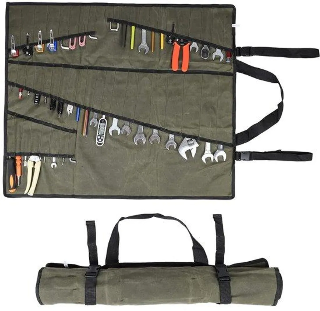 Sac de rangement outils pour chantier et garage - Toile cirée robuste