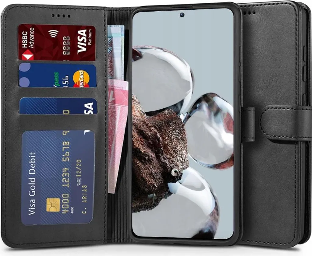 Portafoglio Tech-Protect Nero per Xiaomi 12T Pro: Business Style