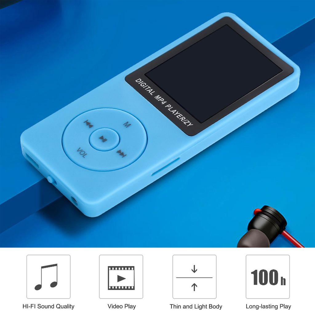 MP3-MP4-Player, 32 GB, Musik-Player, 1,8-Zoll-Bildschirm, tragbarer MP3-Musik-Player mit FM-Radio, Sprachaufzeichnung fuer Kinder und Erwachsene