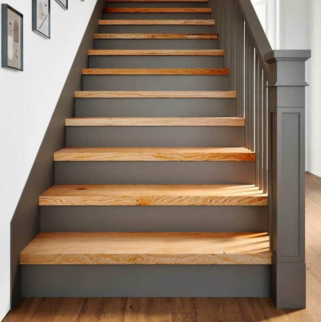 Treppenstufen 4 Stk. Hellbraun 100x25x2 cm Massivholz Eiche - Stufenmatten 3282956