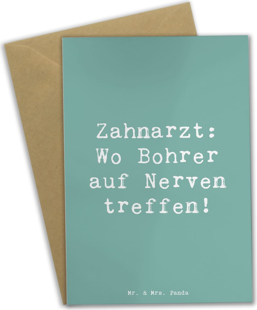 Mr. & Mrs. Panda Grußkarte Spruch Zahnarzt Nerven - Meeresbrise - Geschenk, weihnachtskarten, neujahrskarte, Herausforderung, Zahnheilkunde, hochz...
