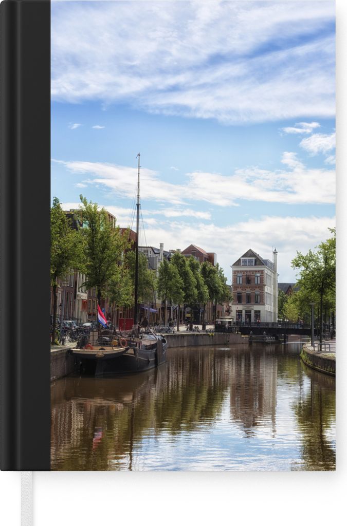 MuchoWow Notizbuch Tagebuch Haushaltsbuch Notebook A5 Groningen - Segelboot - Grachtenhaus - Notizblock - Notizheft - Notebook - Schreibblock - P...