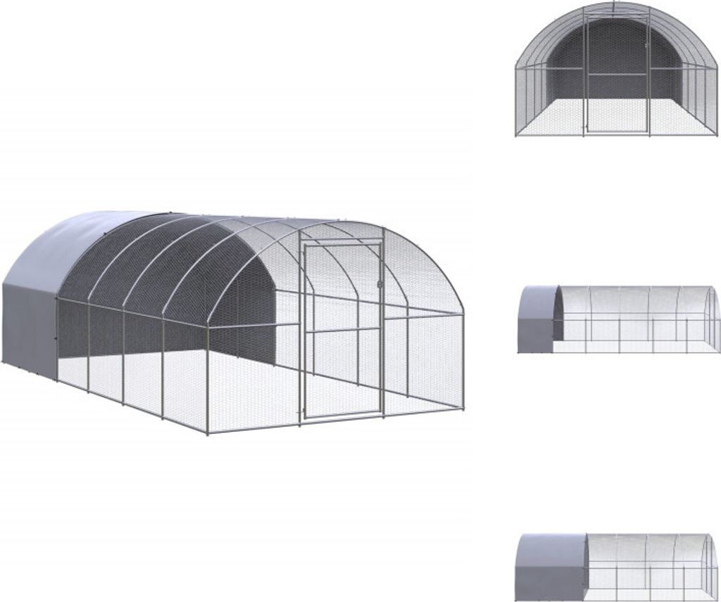 vidaXL Outdoor-Hühnerstall 3x6x2 m Verzinkter Stahl - Lebensräume & Gehege für Kleintiere