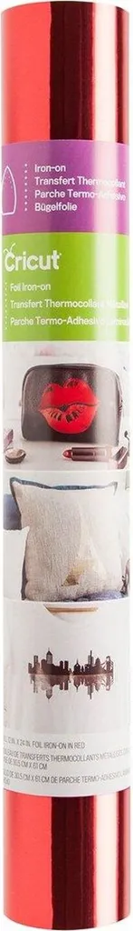 Vinyle Thermocollant Rouge Métallisé Cricut Foil Iron-On pour Tissu