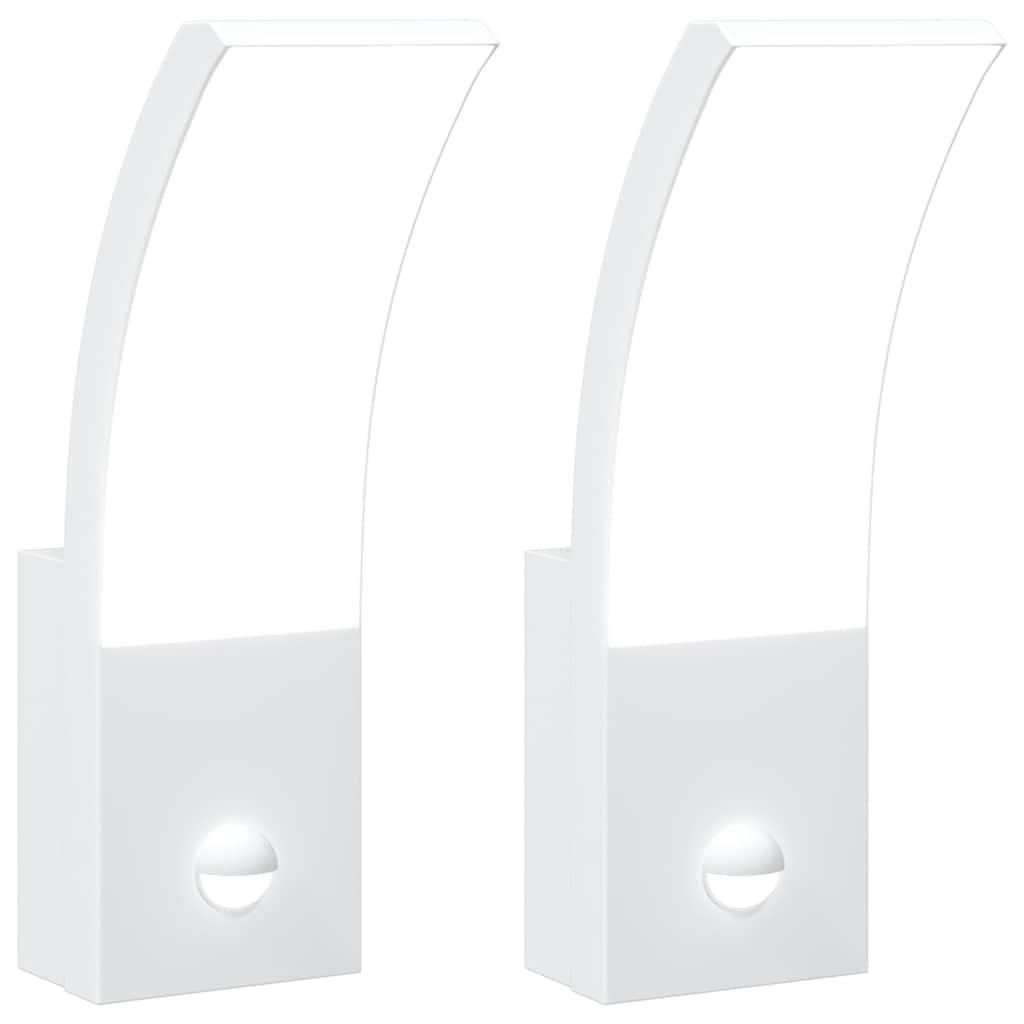 vidaXL Zewnętrzne kinkiety LED z czujnikiem 2 szt. Biały Zdjęcie produktu 