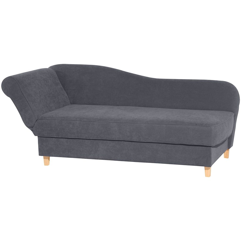 Recamiere mit Armteil links klappbar Katia Bezug Veloursstoff Buche natur / anthrazit 22685