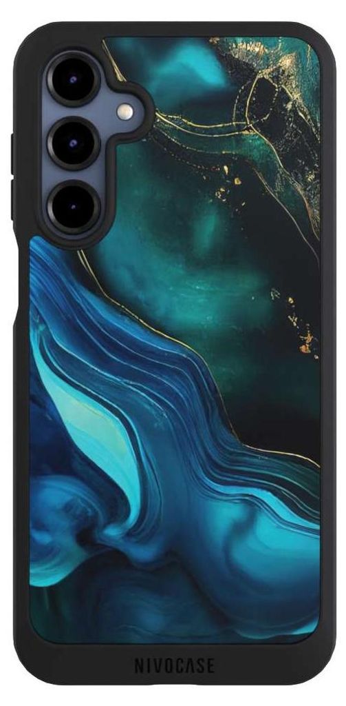NIVOCASE Handyhülle für Samsung Galaxy A16 5G Hülle NIVOpure Case Schwarz Art Farbverlauf Marmor