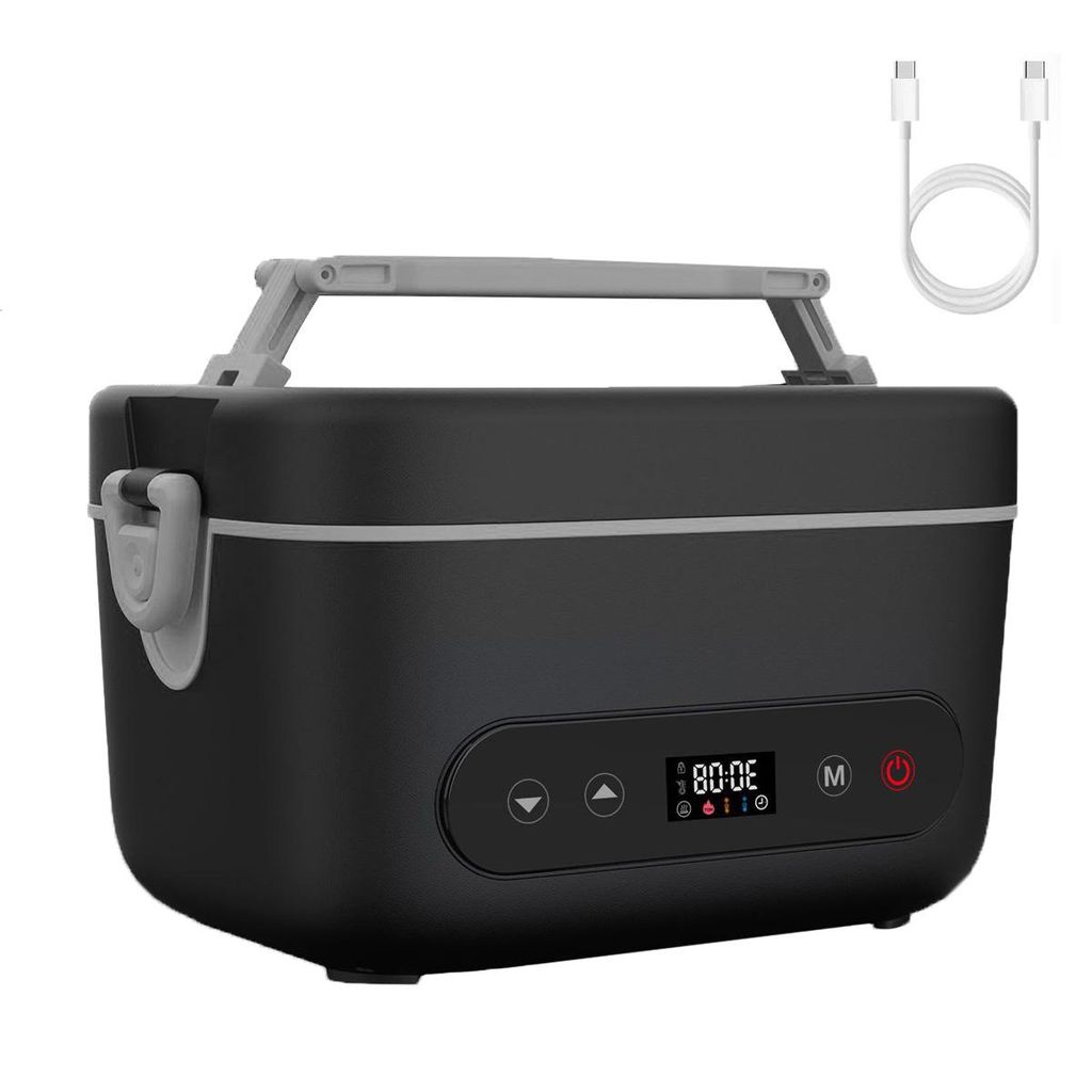 1,2 L Elektrische Lunchbox mit 20000 mAh Akku, Tragbar, 5-Seiten-Heizung & Temperaturkontrolle – Ideal für Arbeit, Auto & Camping