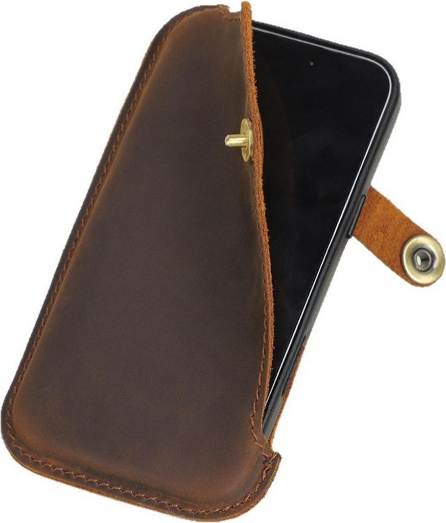 INF Kaffee Braun Kunstleder Handytasche Gürteltasche für 6.7 Zoll Smartphones