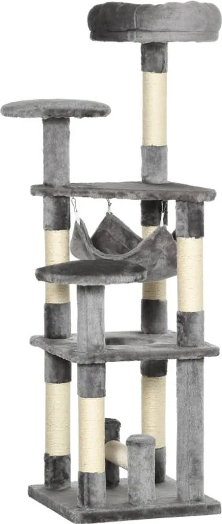 Arbre à chat anti-griffures sur meuble avec griffoir intégré