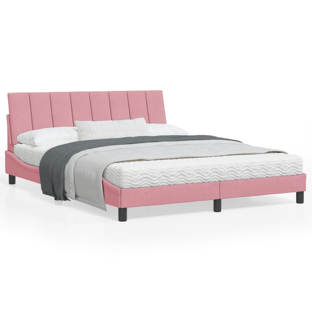 Maison Exclusive - Bettgestell ohne Matratze "Hanko" Rosa 160x200 cm Samt