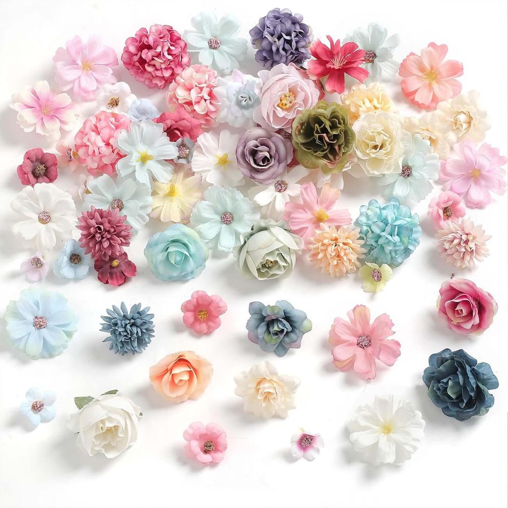 Mini Kunstblumen - 80 Stück - 9 Designs - Kleine künstliche Produktbild 