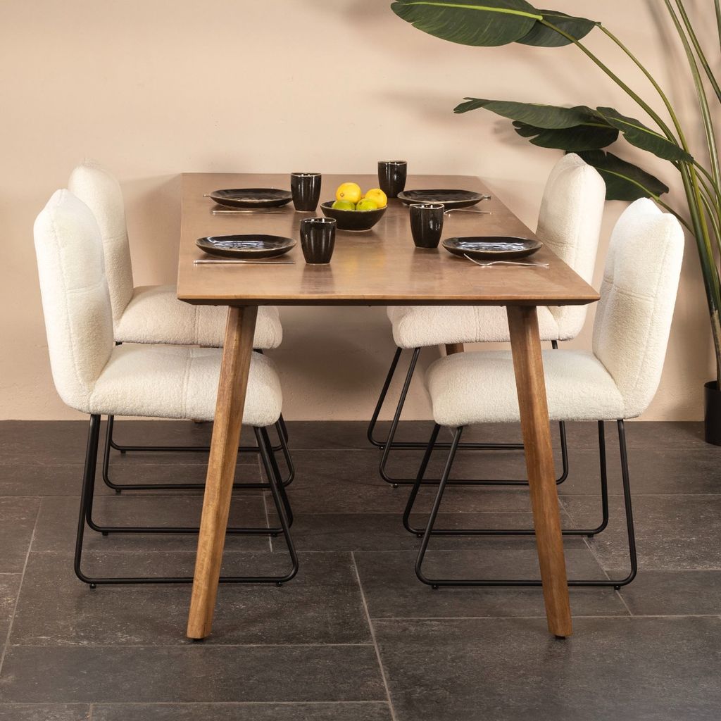 Giga Meubel Esstisch Oslo - Mangoholz Natur - 160cm