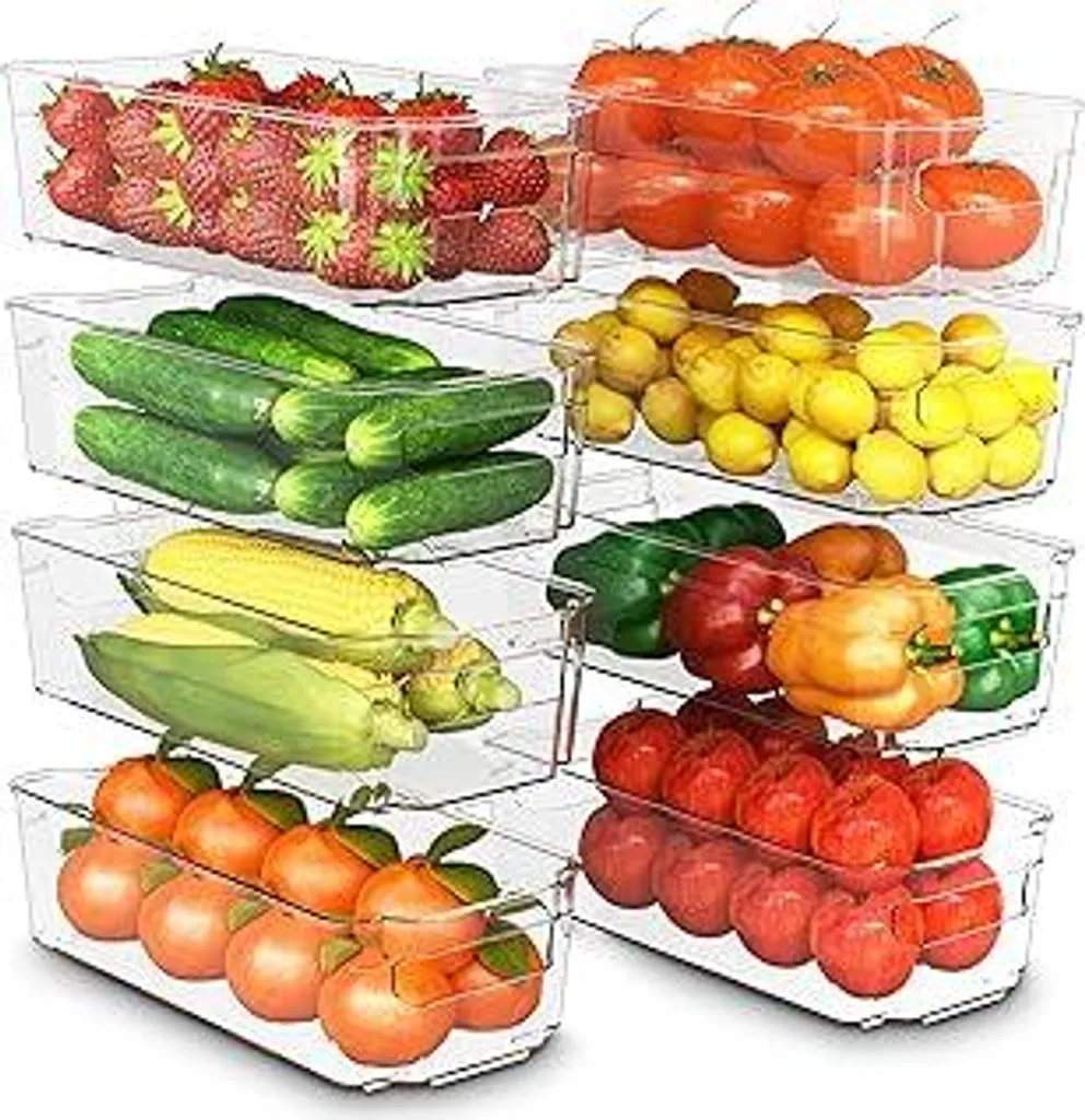 Kurtzy 4pz Contenitori Alimentari Organizer Cucina Salvaspazio e Armadi - Lunghezza 20 cm