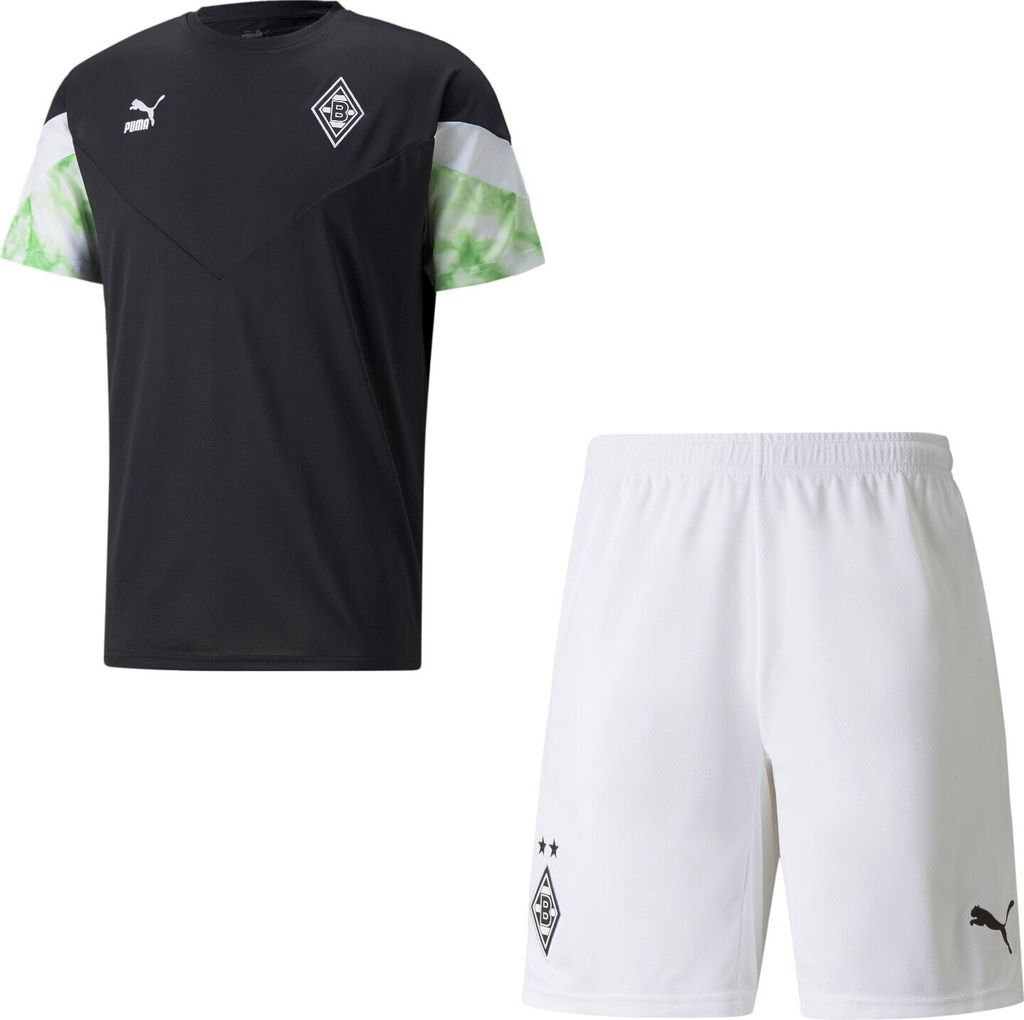 Puma BMG Borussia Mönchengladbach Trikot + Short Outfit Herren, Größe:XL, Farbe:Schwarz