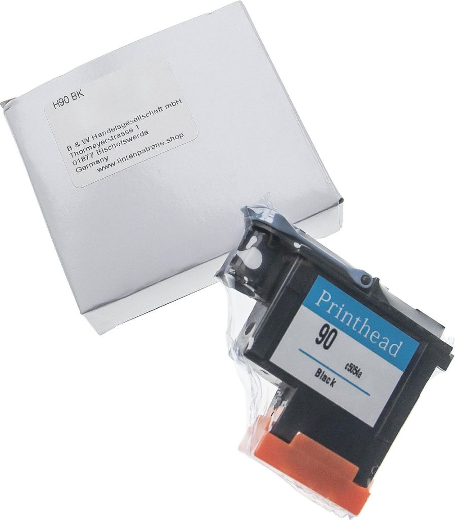 vhbw Druckkopf kompatibel mit HP DesignJet 4500mfp, 4000ps, 4500, 4000, 4500ps Drucker - schwarz 6 cm breit refurbished