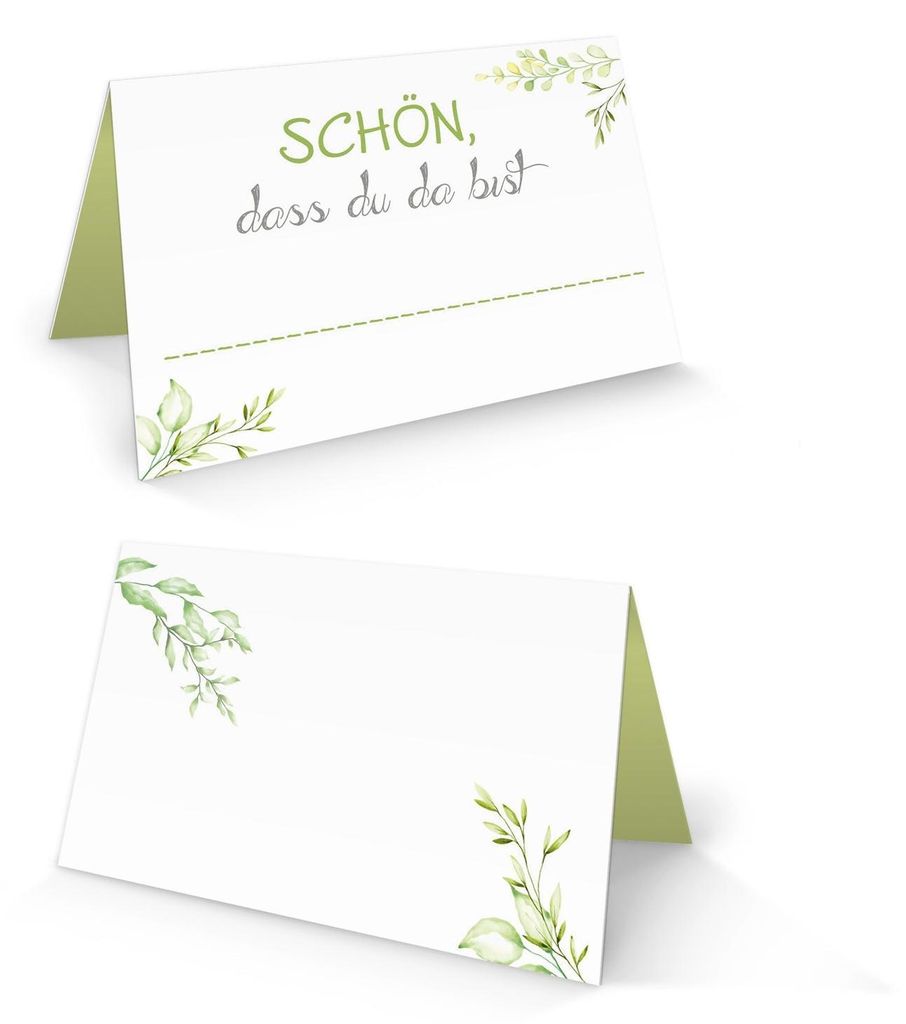 Logbuch-Verlag 100 Tischkarte SCHÖN DASS DU DA BIST weiß Produktbild 