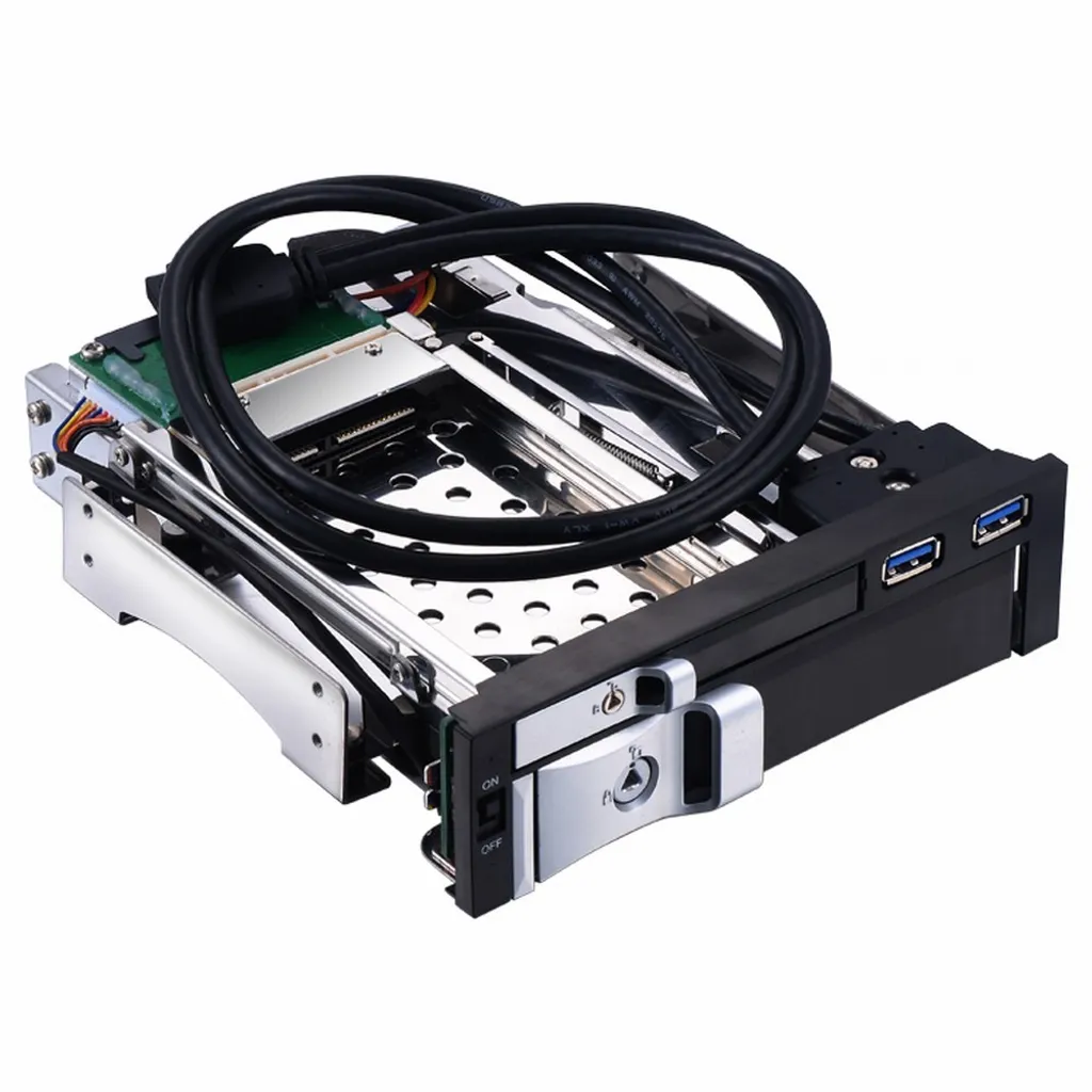 Rack Mobile Professionale 5.25: SATA Dual Bay con USB 3.0 e Serratura
