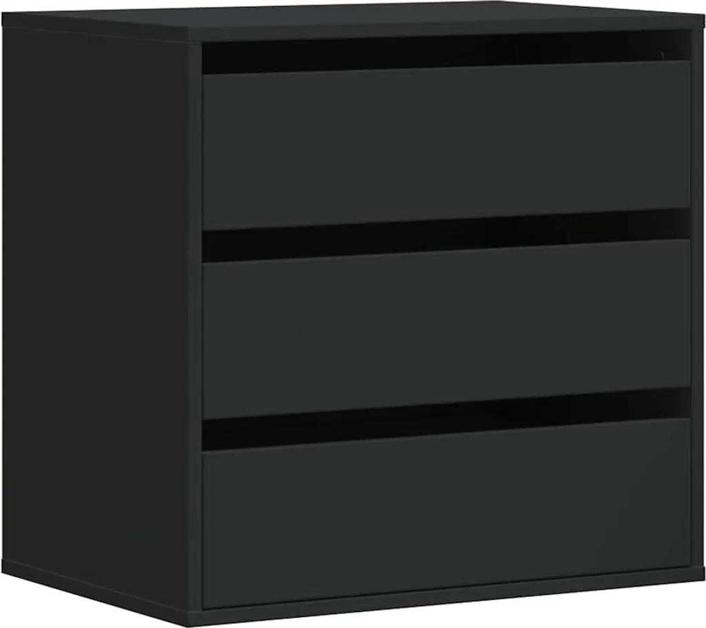 Comodino Grande Nero vidaXL 58cm Altezza | Cassettiera Multiuso Casa