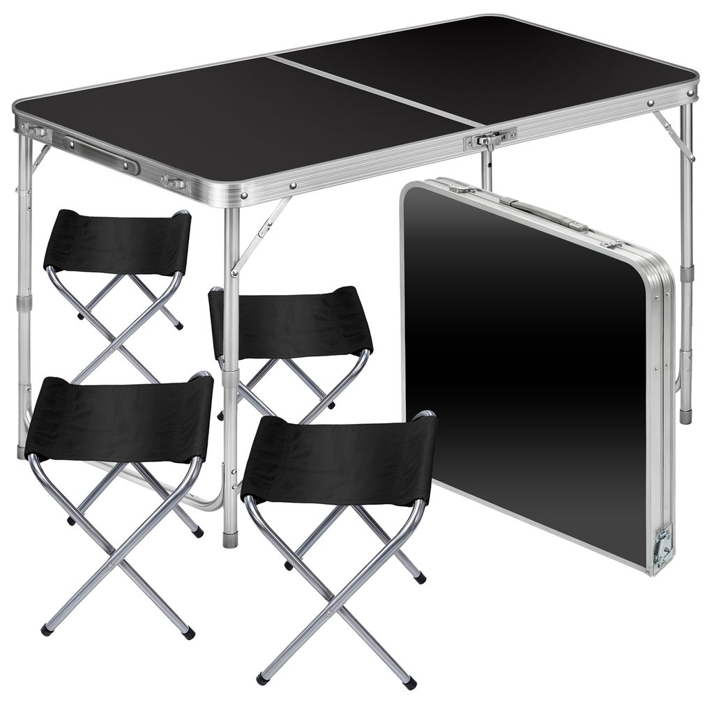 Table pliante multifonctions 120 x 60 cm avec 4 chaises - Image du produit 