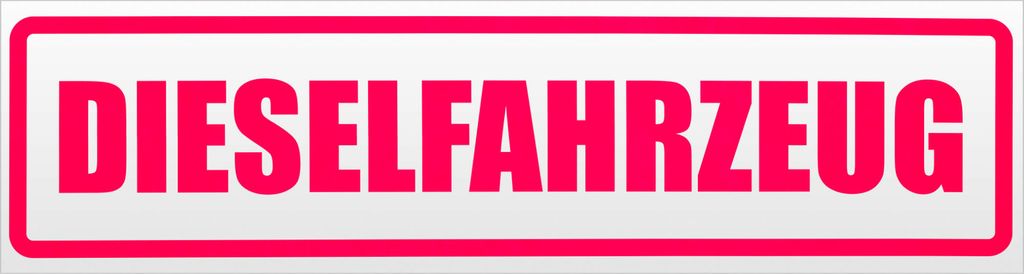 Kiwistar Dieselfahrzeug Magnetschild Schild magnetisch - 30cm Neonpink - Magnetfolie für Auto PKW Kfz