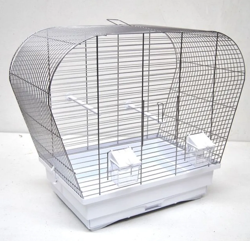 Cage perruche chromée blanche 60 cm : habitat élégant et spacieux