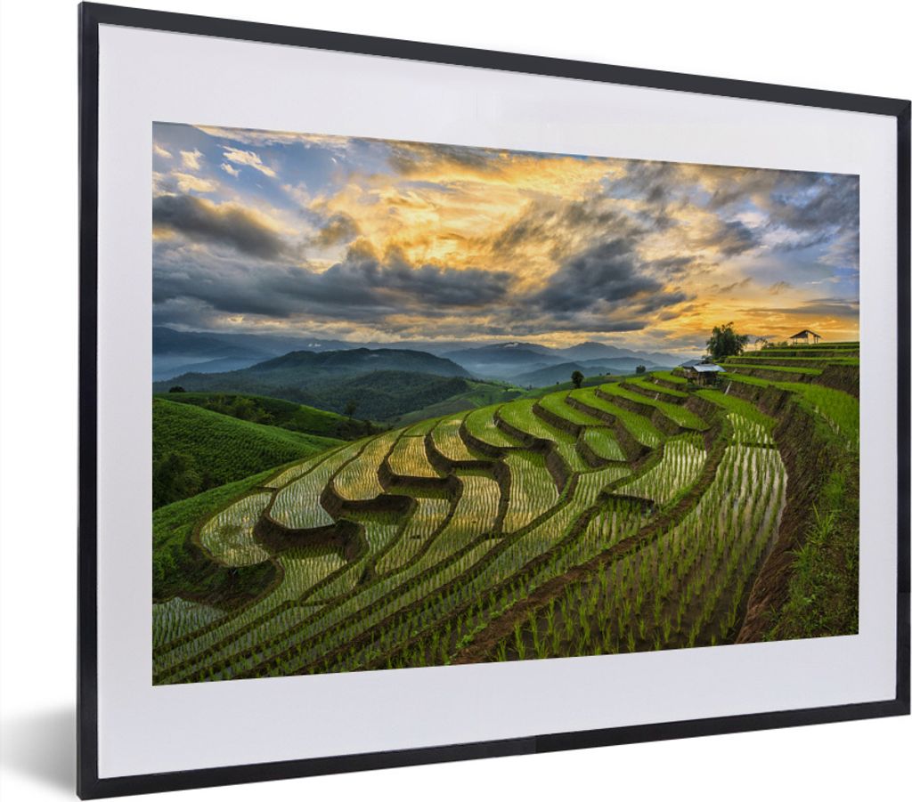 MuchoWow® MuchoWow® Gerahmtes Poster Ein schönes Wolkenfeld Produktbild 