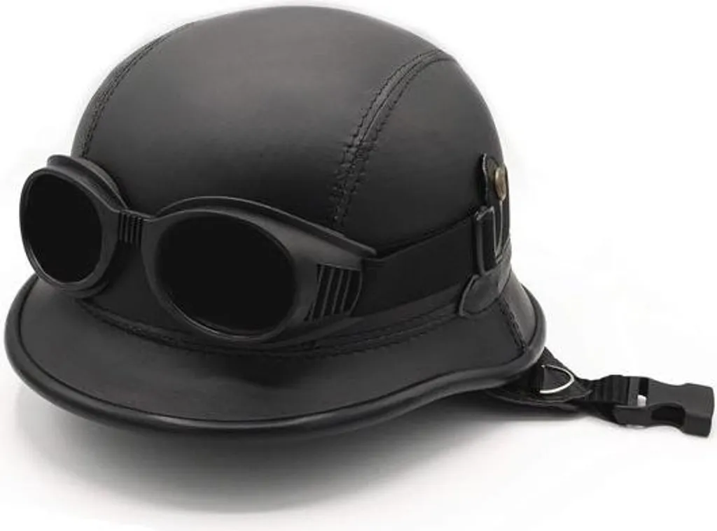 Casque jet léger contre la fatigue cervicale, noir marron et cagoule incluse
