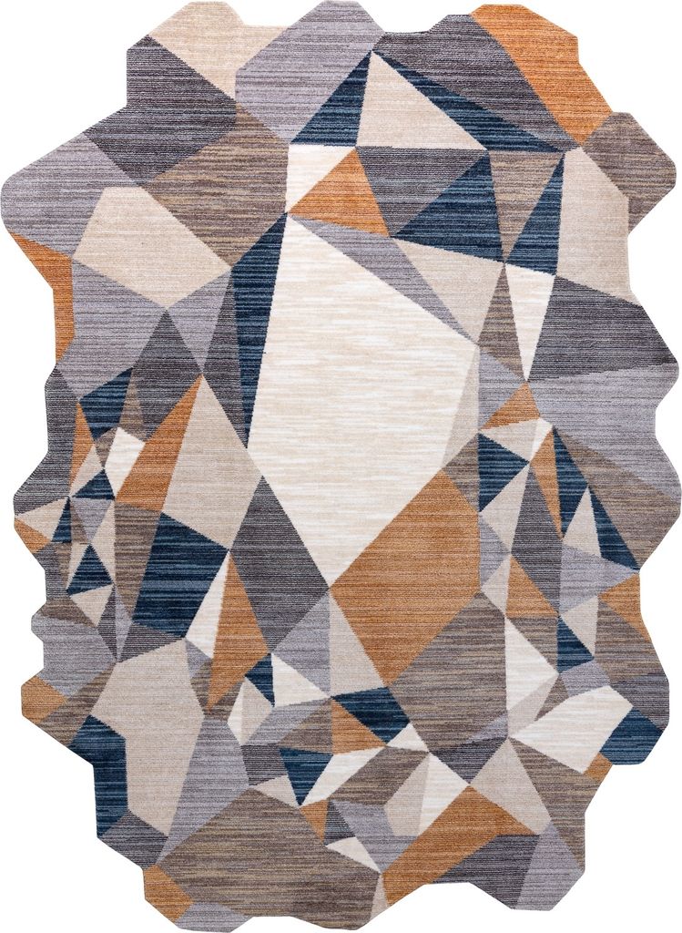 Kinderteppich TINE 75419A Mosaik - moderne, unregelmäßige Form grau / gelb Mehrfarben 195x290 cm