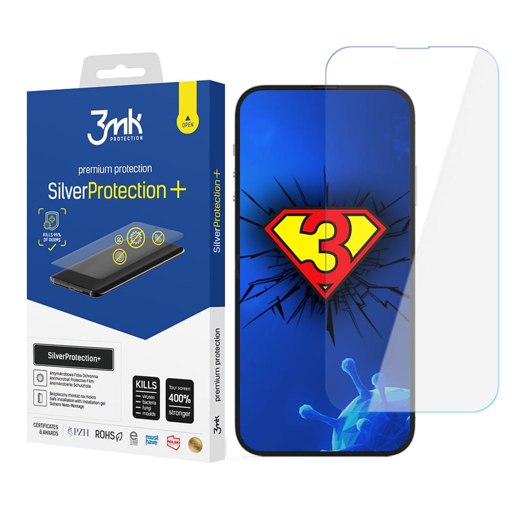 3mk Display Antimikrobielle Schutzfolie SilverProtection+ für Apple iPhone 14/14 Pro 0,21mm Self-Heal