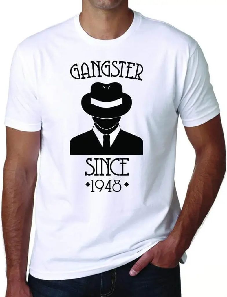 Herren Grafik T-Shirt Gangster seit 1948 – Gangster Since 1948 – Geschenk 76. Geburtstag Jahrestag 76 Jahre Jubiläum 76 Jährige Mann Jahrgang...