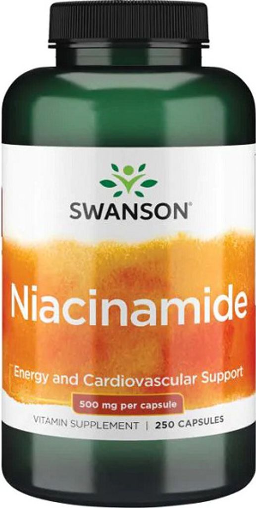 Vitamin B-3 Niacinamid 500 mg 250 Kapseln Swanson Health Produktbild 
