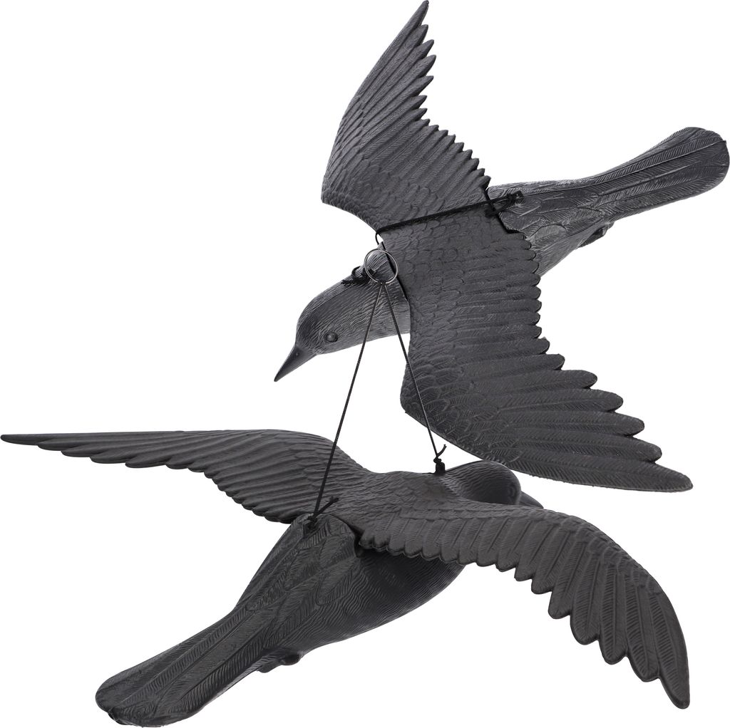 KADAX Vogelabschreckung "Vike" , Fliegende Krähe, Vogelabwehr, ,Vogelschreck, Taubenabwehr, 56 cm