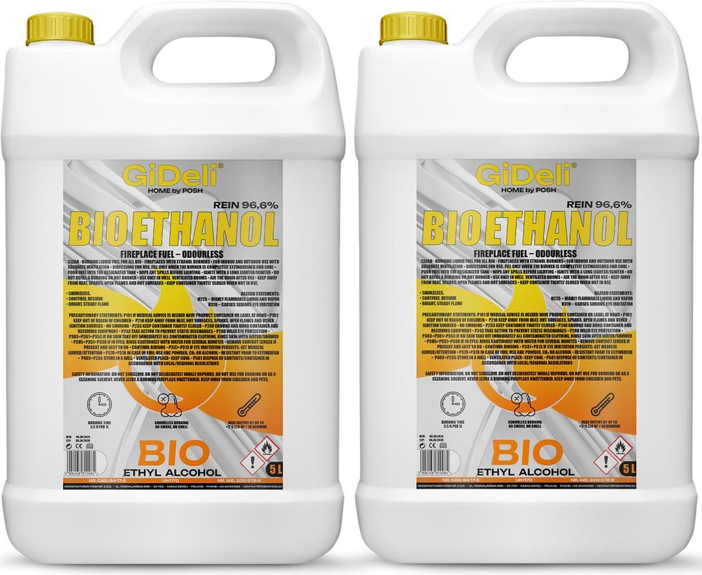 Bioetanol bez zápachu 96,6 % 10 l pre krby Universal bez Obrázok produktu 