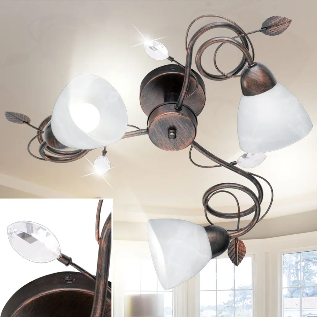 Trio Lighting TRADITIO 600700328 | Lampada Rustica 3 Luci E14 Marrone - 7