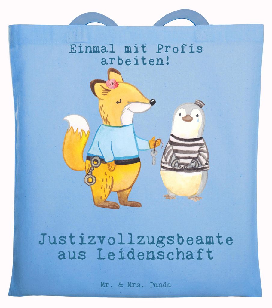 Mr. & Mrs. Panda Schultasche Justizvollzugsbeamte Leidenschaft - Sky Blue - Geschenk, Lustig, Gefängniswärterin, Shopping Tasche, Tote Bag, Gefä...