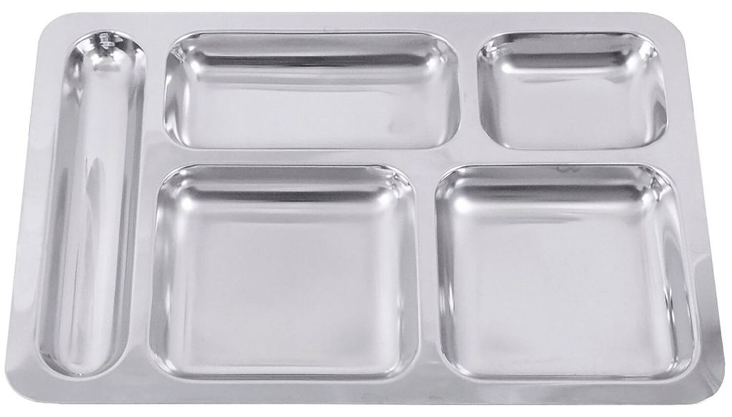 Abteilplatte, 5-teilig, hochglänzend, aus Edelstahl 18/10, Produktbild 