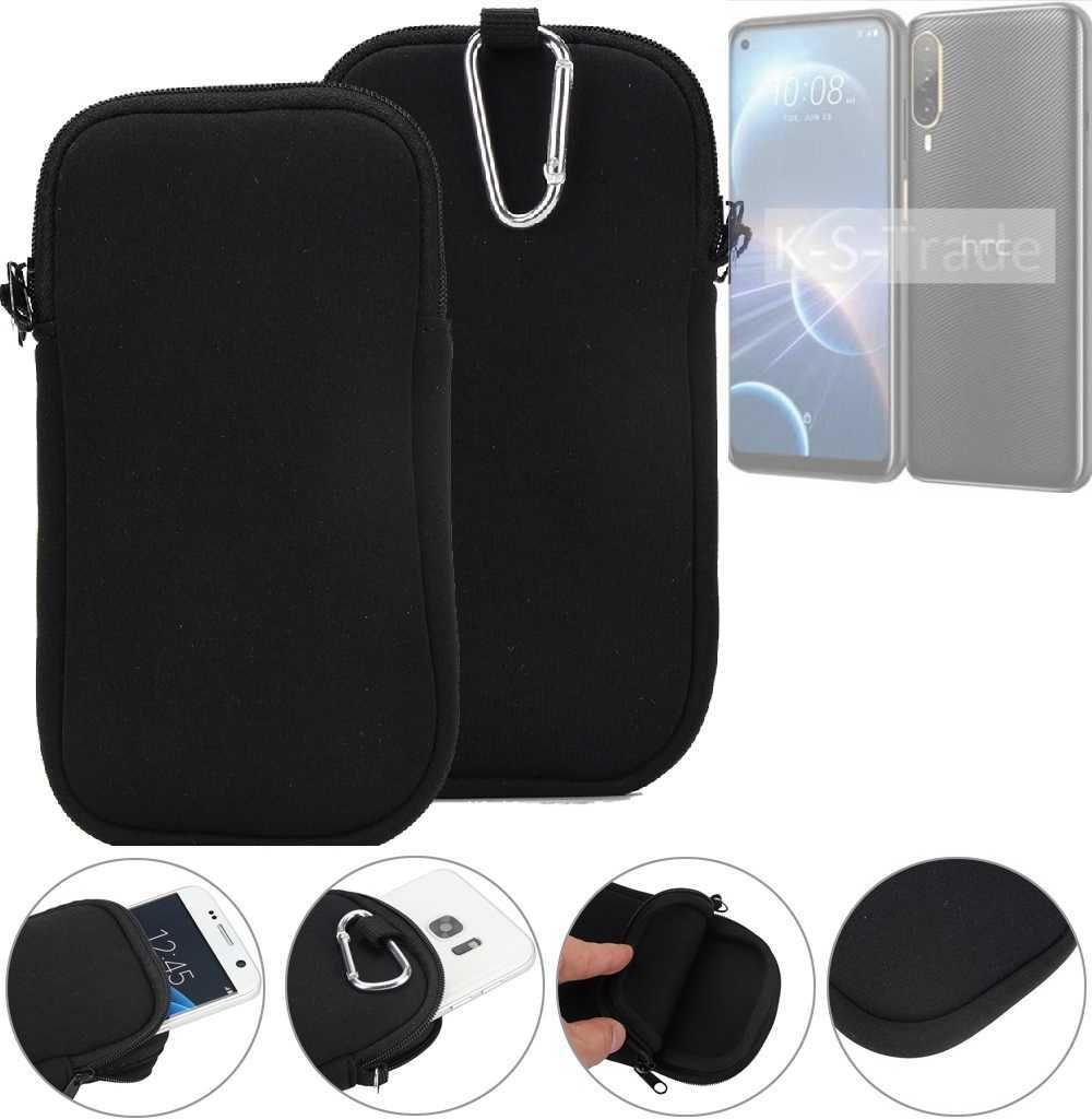 K-S-Trade Neopren-Hülle Handyhülle kompatibel mit HTC Desire 22 Pro Schutzhülle Neoprenhülle Sleeve Schutz-Hülle Gürtel Tasche Case Holster