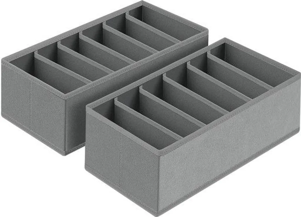 Boîte de rangement en tissu pour sous-vêtements et chaussettes grises