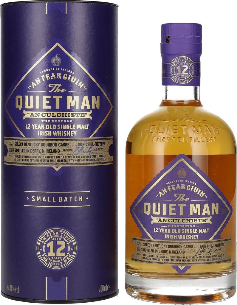 The Quiet Man AN CULCHISTE 12 Year Old Single Malt Irish Whiskey 46% Vol. 0,7l in Geschenkbox
