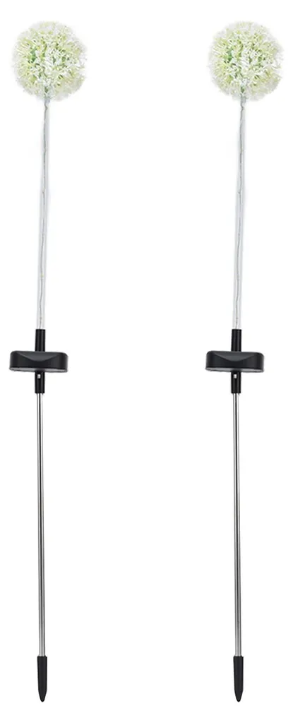 Lot de 2 Lampes de Jardin Pissenlit Solaire 6 LED Multicolores Extérieur