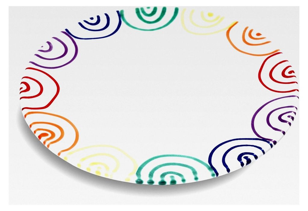 Regenbogen Dessertteller Gourmet (22 cm), handgefertigt in Österreich