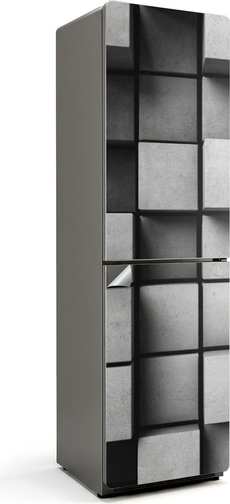 Nahaufnahme eines Steinmosaiks – Kühlschrank Aufkleber – Klebefolie Kühlschrank – Kühlschrank Nachbildung – Kühlschrankfolie selbstkleb...