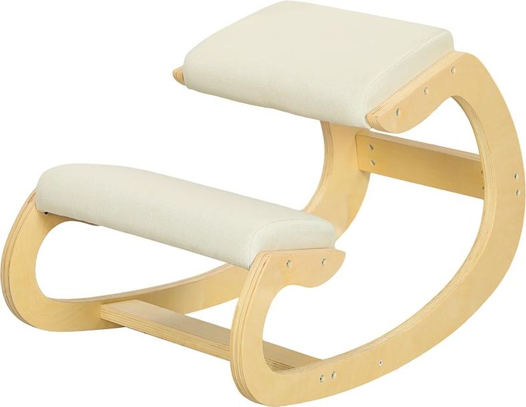 Fortuna Lai Ergonomischer, schaukelnder Kniehocker für Homeoffice, zur Verbesserung der Körperhaltung, Creme